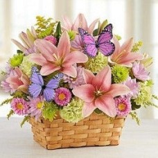 Butterflies Flower Basket